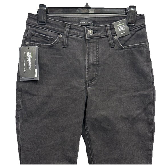 Silver Jeans Co High Note Skinny Jeans Women W28 L27 Black High Rise - Picture 3 of 11